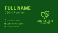 Green Vine Heart Business Card Image Preview