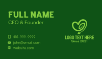 Green Vine Heart Business Card Preview