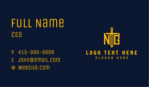 Sword Warrior Wordmark Business Card Design Image Preview