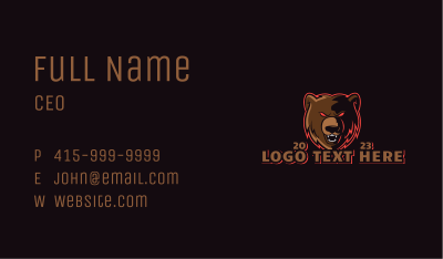 Wild Bear Animal Business Card Image Preview