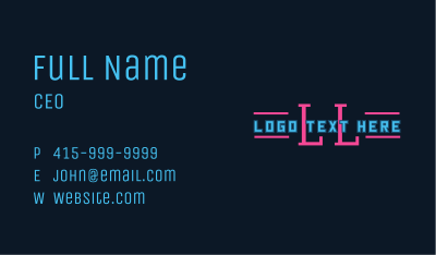 Neon Programmer Lettermark Business Card Image Preview