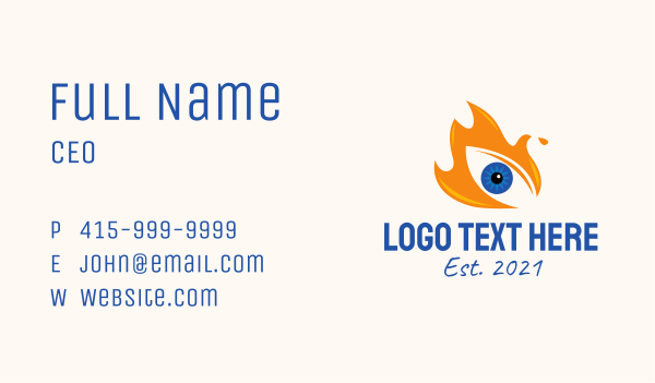Blazing Fire Eye Business Card Design Image Preview