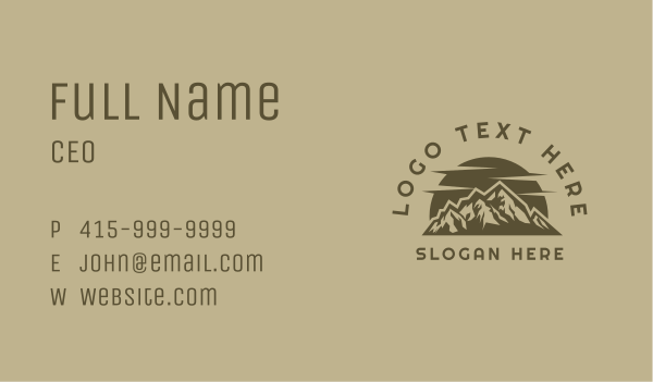 Rustic Brown Mountain Business Card Design