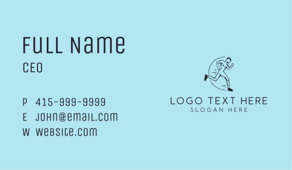 Athletic Marathon Runner Business Card Design Image Preview