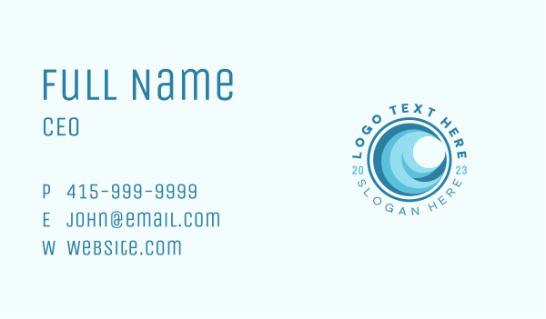 Ocean Sea Wave Business Card Design Image Preview
