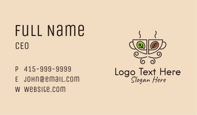 Minimalist Organic Coffee Business Card Image Preview