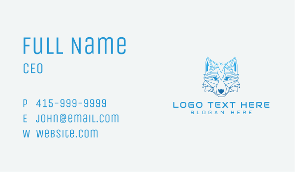 Gradient Geometric Wolf Business Card Design Image Preview