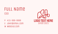 Red Elephant Line Art  Business Card Image Preview