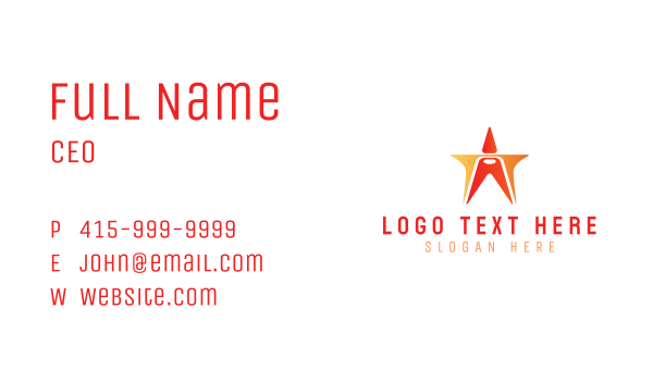 Orange Star Letter A Business Card Design Image Preview