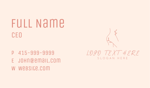 Minimalist Floral Body Business Card Design Image Preview