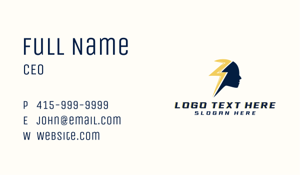 Electric Thunder Human Business Card Design Image Preview