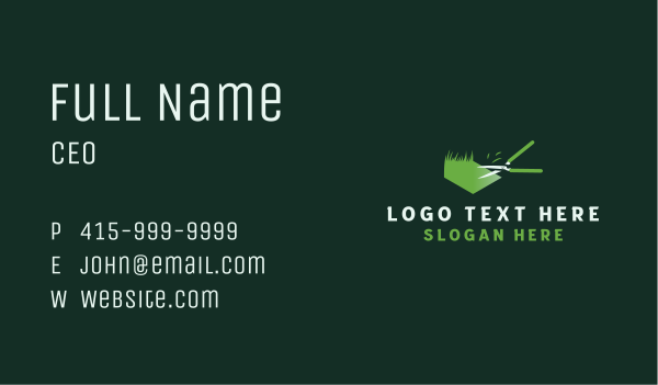 Garden Shears Grass Business Card Design Image Preview