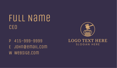 Gold Legal Pillar Business Card Image Preview