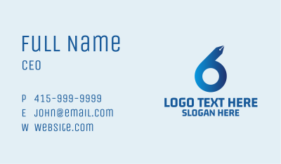 Pen Nib Number 6 Business Card Image Preview