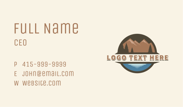 Ocean Mountain Travel Business Card Design Image Preview