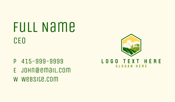 Farm House Field  Business Card Design Image Preview