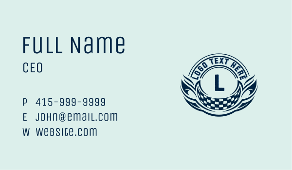 Auto Racing Flag Business Card Design Image Preview