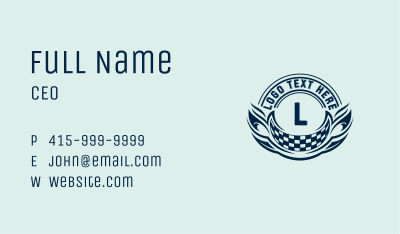 Auto Racing Flag Business Card Image Preview