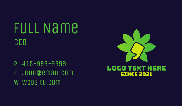 Marijuana Dispensary Quote  Business Card Design Image Preview