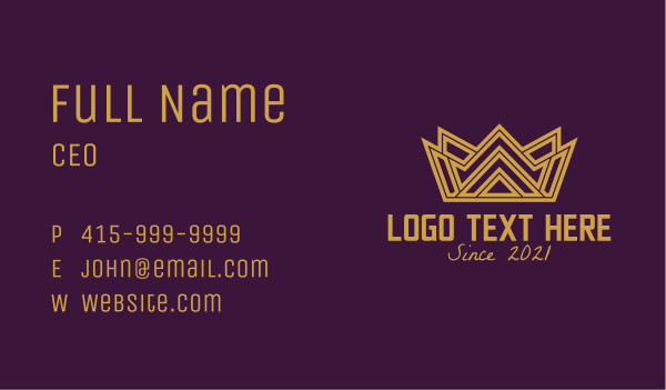 Gold Crown Monarchy  Business Card Design Image Preview