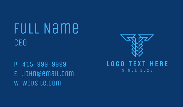 Blue Cyber Letter T Business Card Design Image Preview