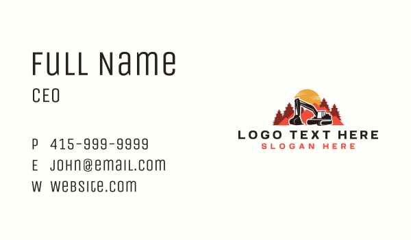Industrial Excavator Digger Business Card Design Image Preview