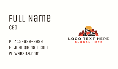 Industrial Excavator Digger Business Card Image Preview