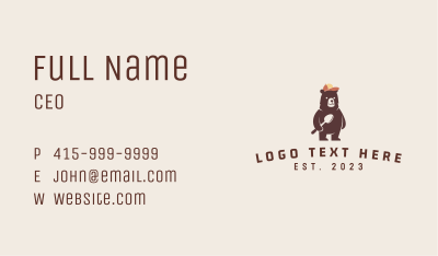 Child Bear Mascot Business Card Image Preview