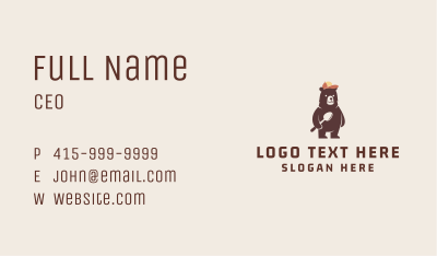 Child Bear Mascot Business Card Image Preview