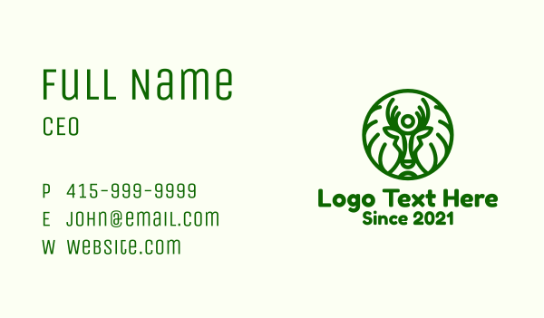 Green Forest Deer Branch Business Card Design Image Preview
