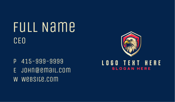 Eagle Aviation Shield Business Card Design Image Preview