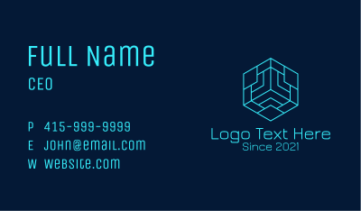 Minimalist Tech Cube  Business Card Image Preview