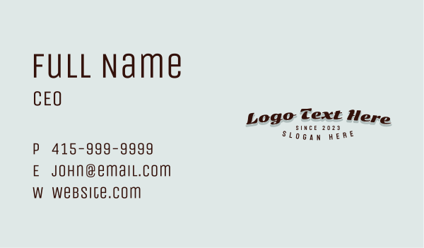 Cursive Apparel Wordmark Business Card Design Image Preview
