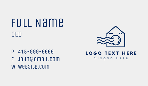 Laundry Wave House Business Card Design Image Preview
