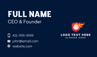 Volleyball Flaming Sports Business Card Image Preview