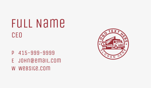 Crane Truck Construction Business Card Design Image Preview