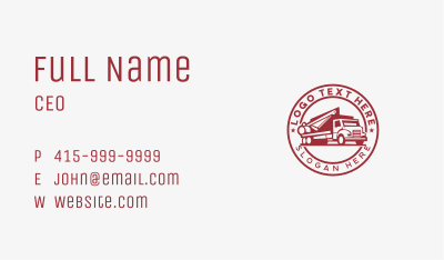 Crane Truck Construction Business Card Image Preview