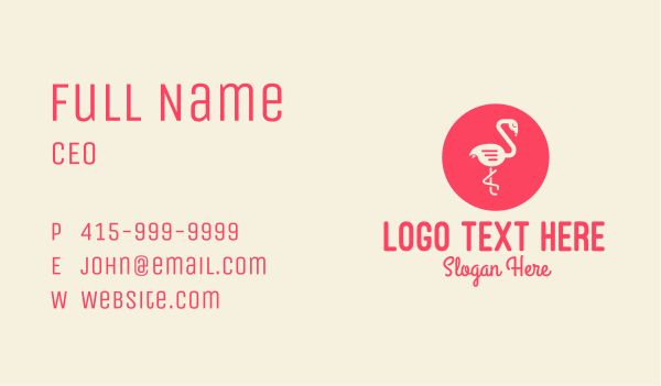 Red Flamingo Chat Business Card Design Image Preview