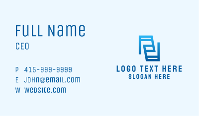 Blue Letter AE Company  Business Card Image Preview