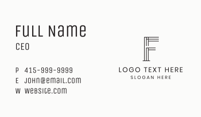 Geometric Lines Letter F Business Card Image Preview