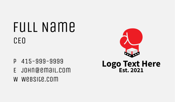 Boxing Gloves Ring  Business Card Design Image Preview