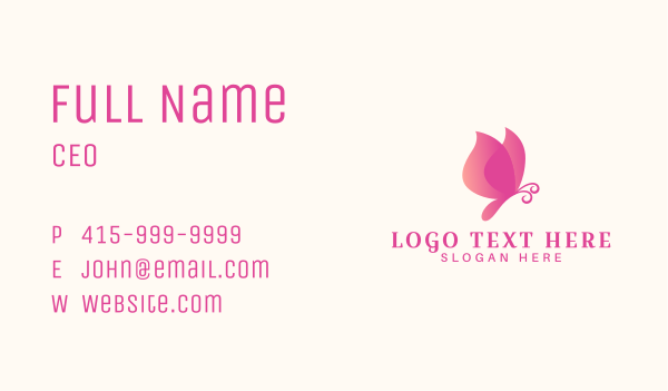 Feminine Butterfly Insect Business Card Design Image Preview