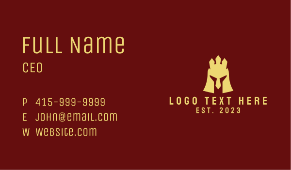 Helmet Crown Gaming Business Card Design Image Preview