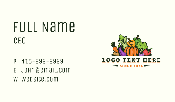 Fresh Vegetables Market Business Card Design Image Preview