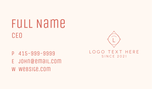 Circle Diamond Lettermark Business Card Design Image Preview