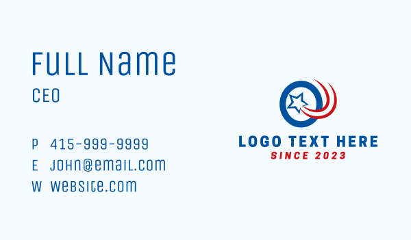 American Star Letter O Business Card Design Image Preview