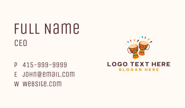 Djembe Drum Instrument Business Card Design Image Preview