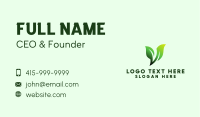 Green Organic Plant Letter V Business Card Image Preview