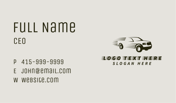 Fast Pickup Truck Transport Business Card Design Image Preview