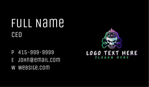 Skull Gaming Gambler Business Card Design Image Preview